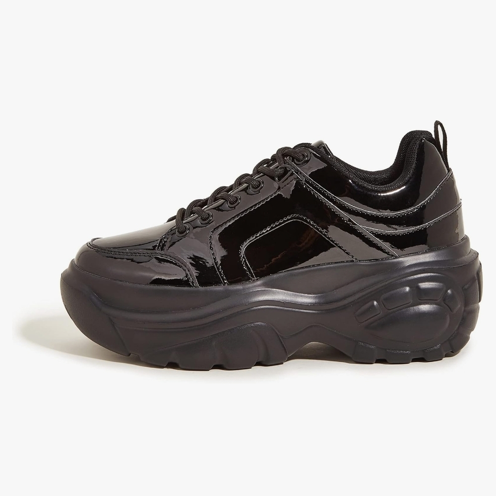 Black Chunky Sneakers with Futuristic Design